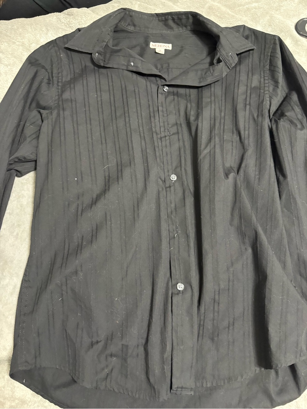 Merona Black Pinstripe Men's Dress Shirt